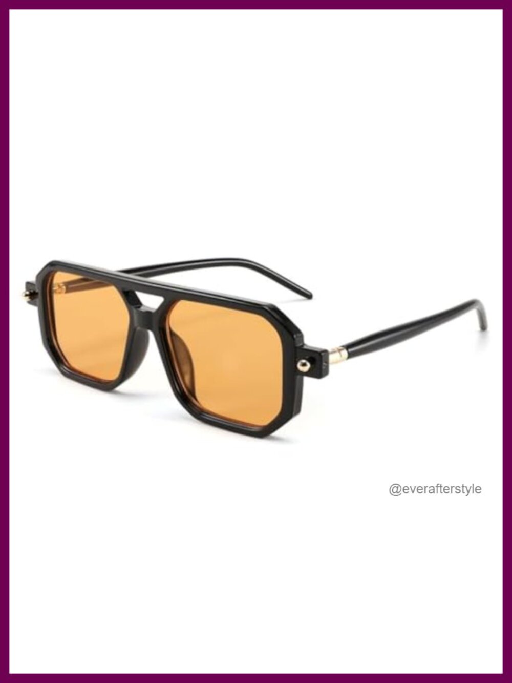Vintage Square 70s Flat Aviator Sunglasses UV400 Double Bridge Retro Unisex